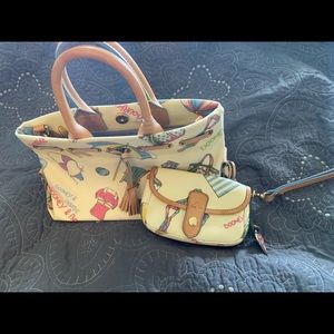 Dooney & Bourke beach print purse and wristlet